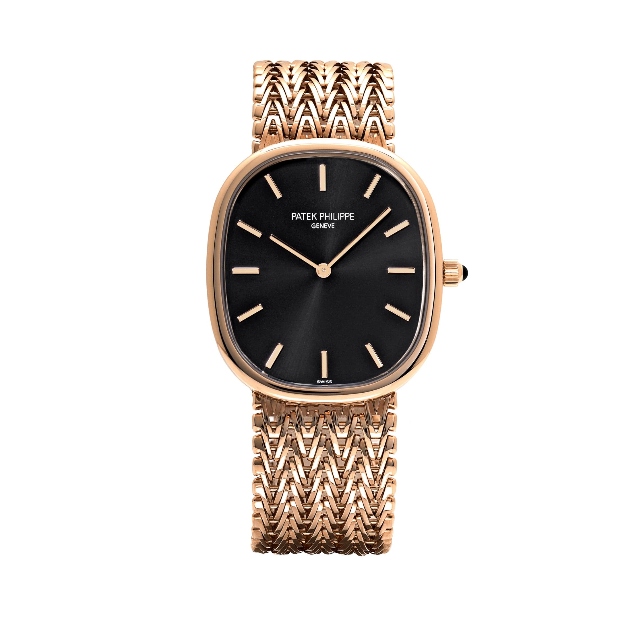 Patek Philippe Golden Ellipse 5738/1R-001 Rose Gold Black Dial