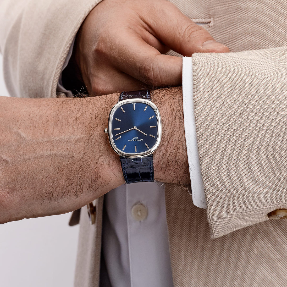 Patek Philippe Golden Ellipse 5738P-001 Platinum Blue Dial