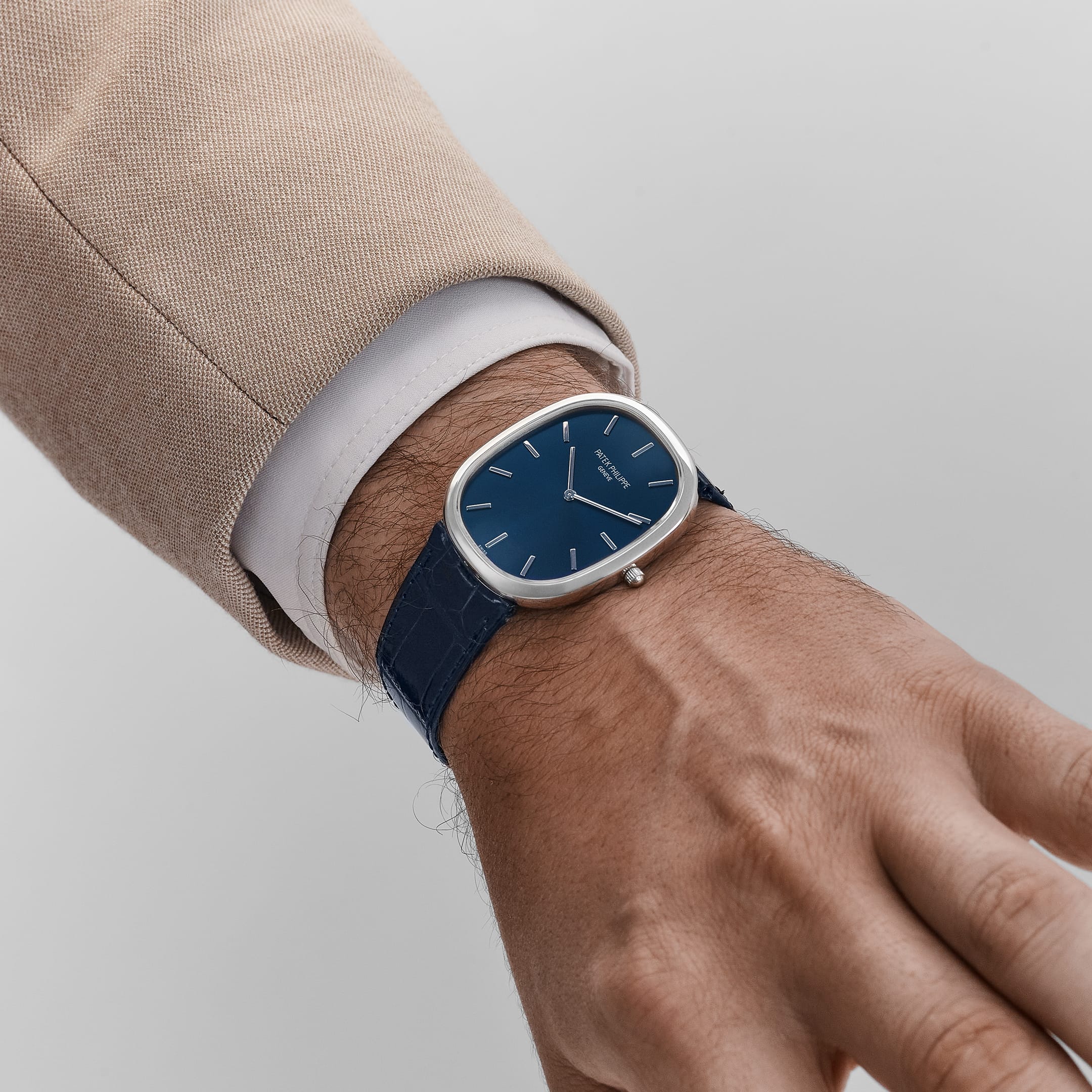 Patek Philippe Golden Ellipse 5738P-001 Platinum Blue Dial