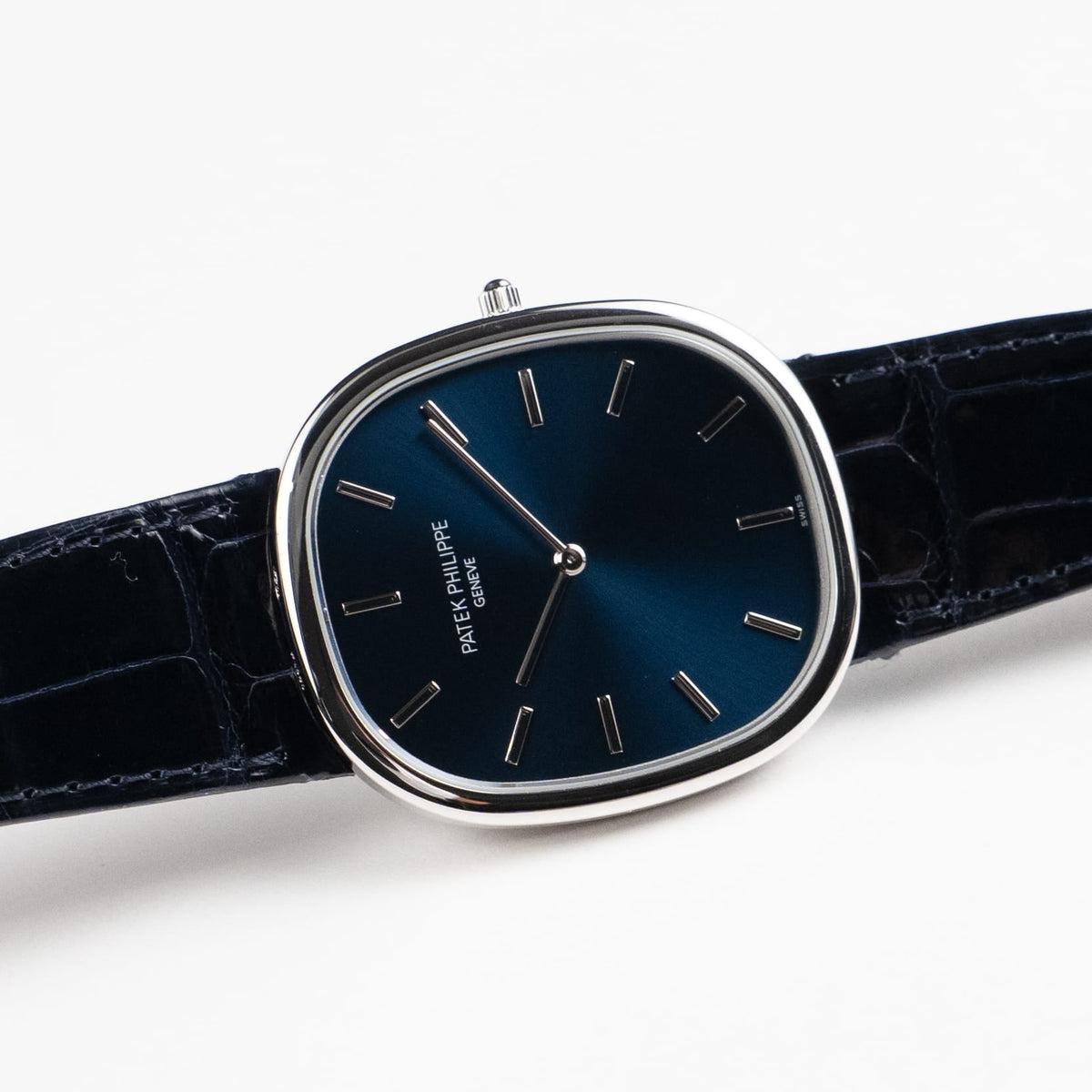 Patek Philippe Golden Ellipse 5738P-001 Platinum Blue Dial