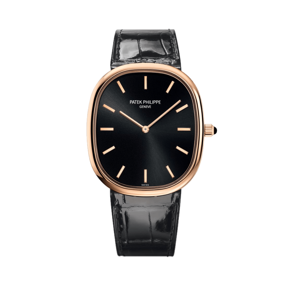 Patek Philippe Golden Ellipse 5738R-001 Rose Gold Black Dial