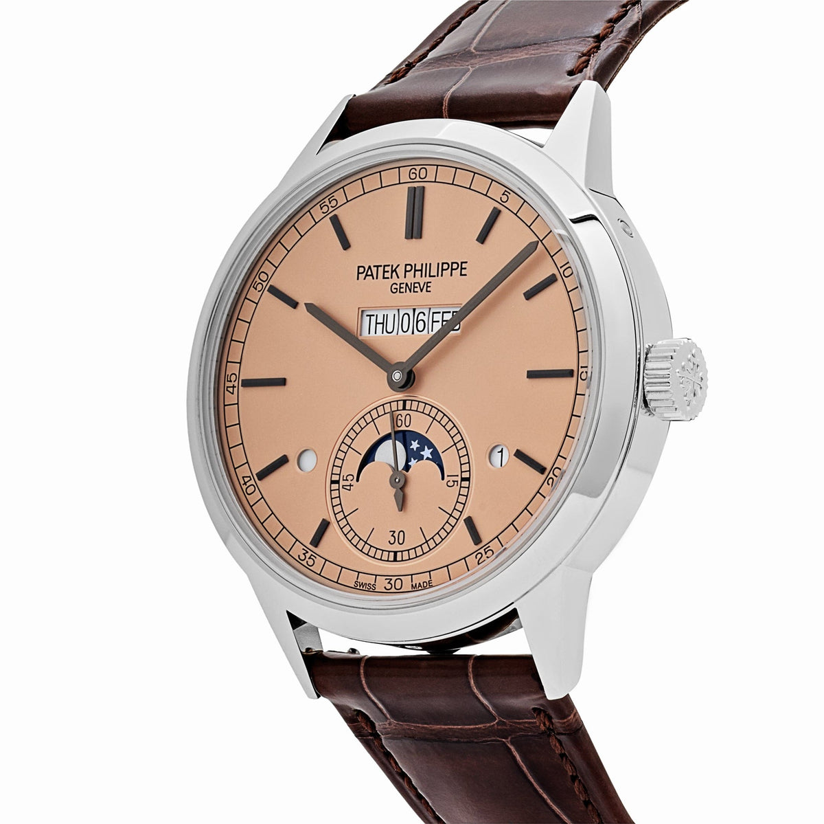 Patek Philippe Grand Complications 5236P-010 In-Line Perpetual Calendar Platinum Salmon Dial (2025)