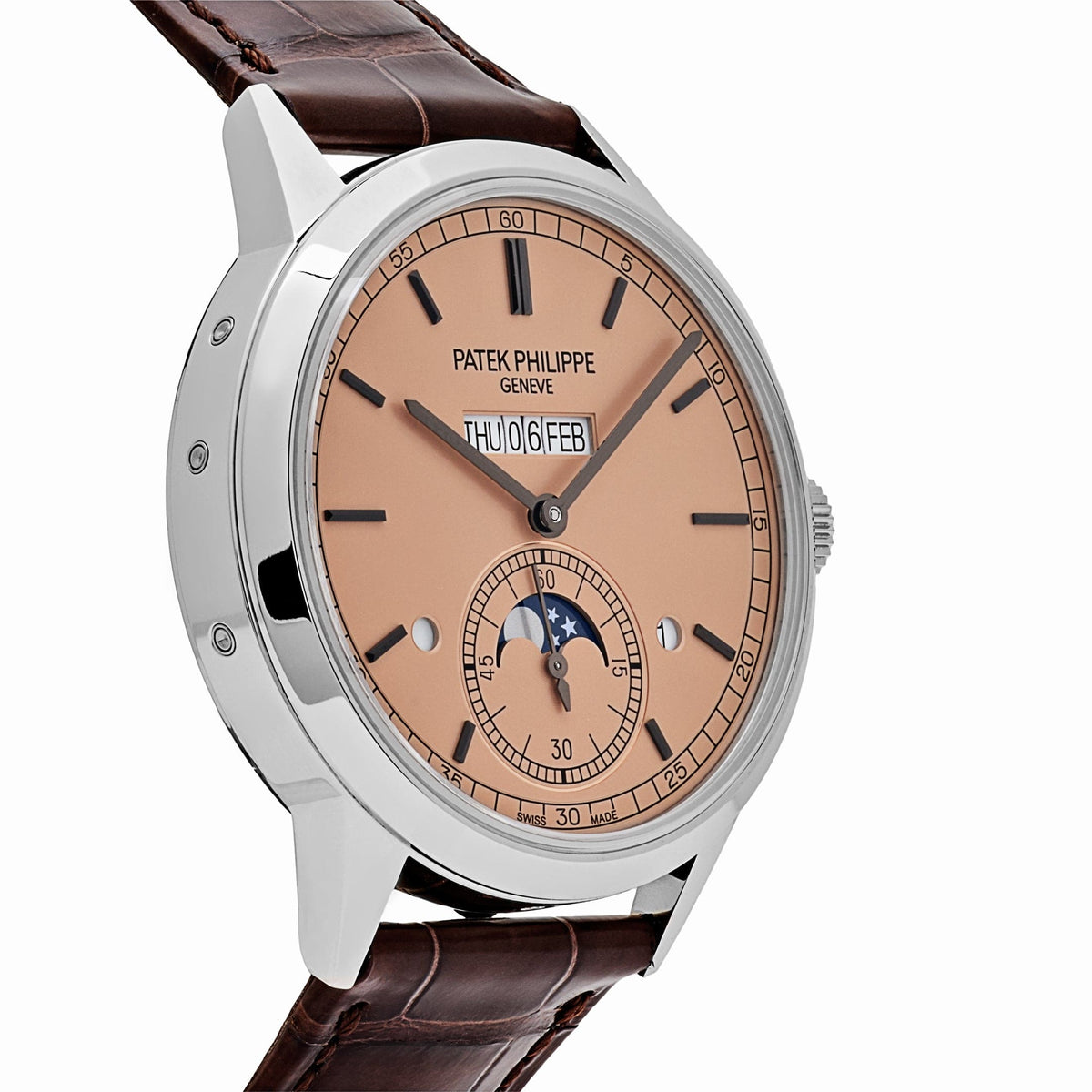 Patek Philippe Grand Complications 5236P-010 In-Line Perpetual Calendar Platinum Salmon Dial (2025)