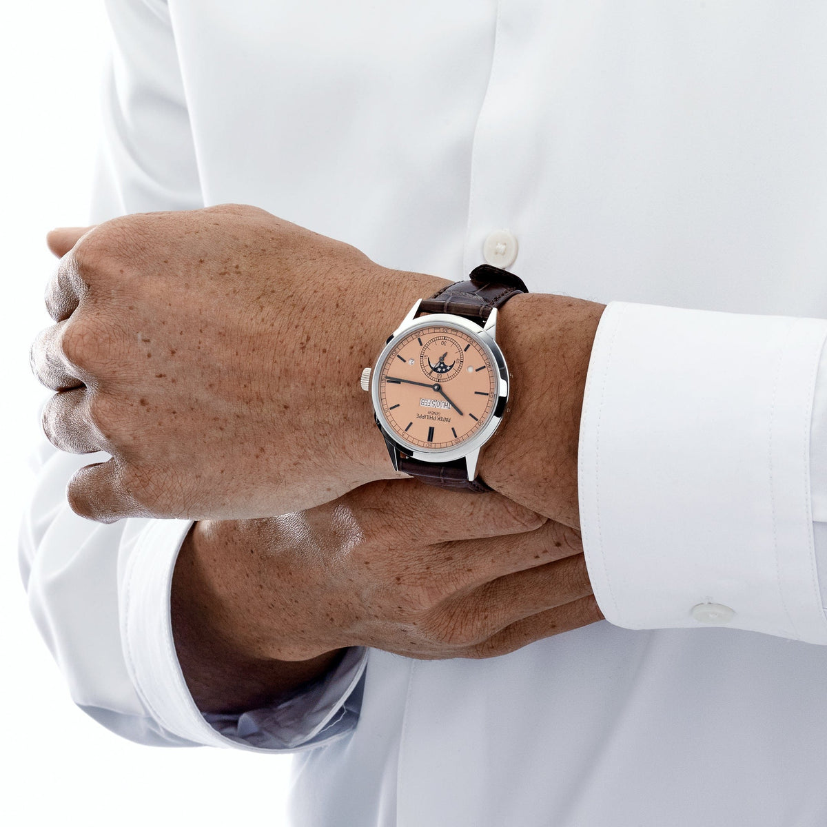 Patek Philippe Grand Complications 5236P-010 In-Line Perpetual Calendar Platinum Salmon Dial (2025)