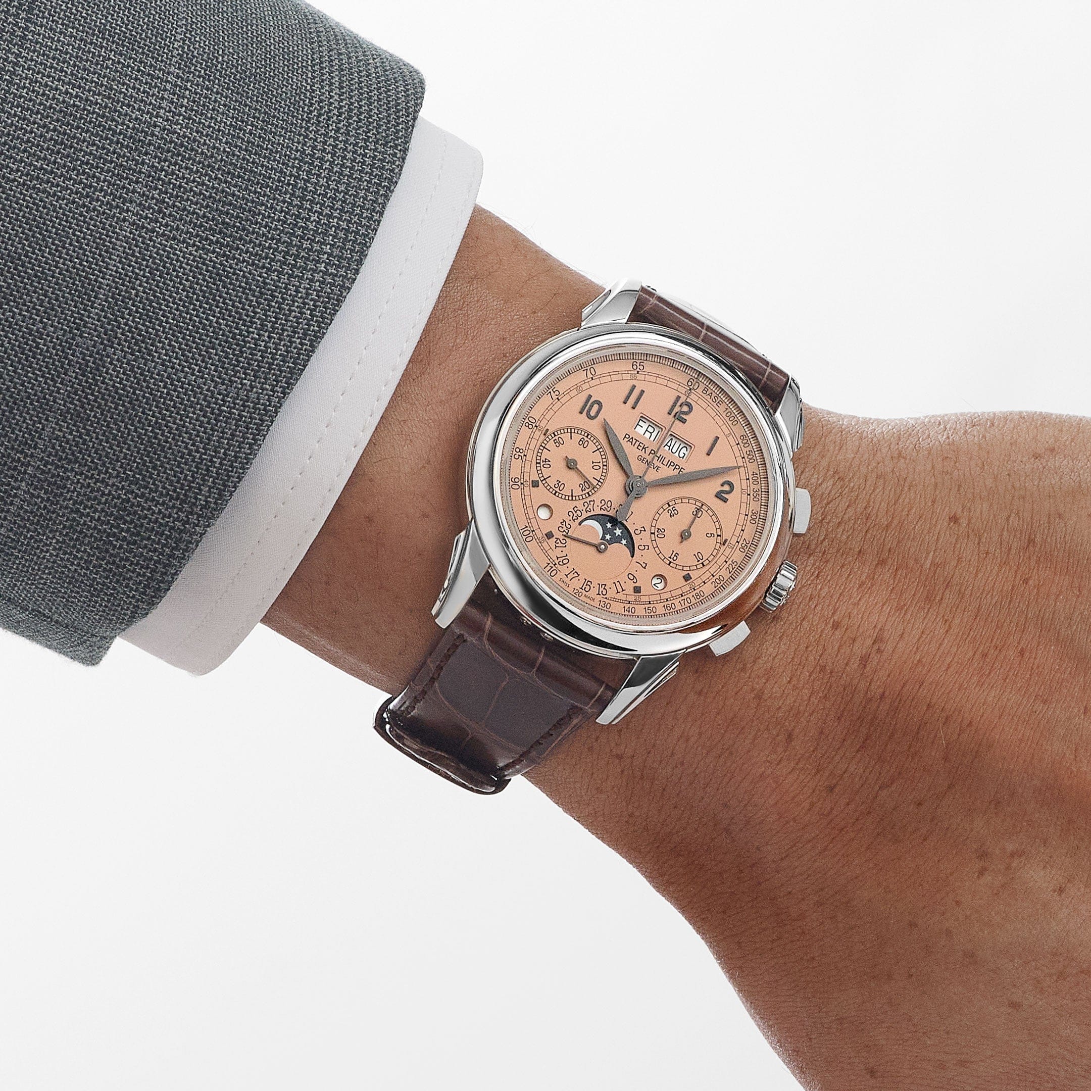 Patek Philippe Grand Complications 5270P-001 Perpetual Calendar Chronograph Platinum Salmon Dial