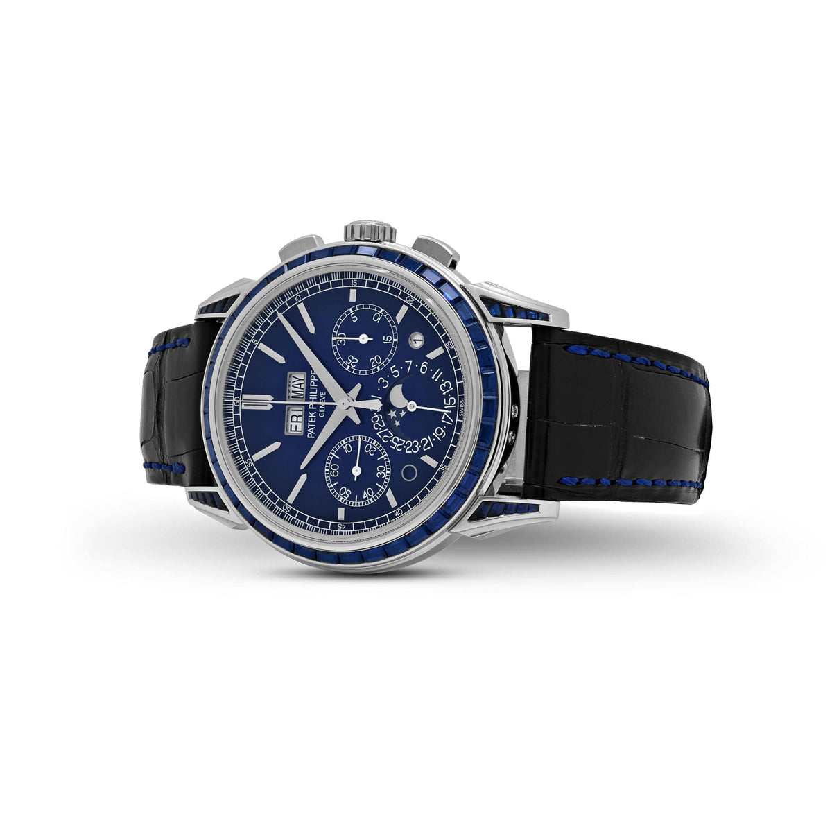 Patek Philippe Grand Complications 5271/11P-010 Perpetual Calendar Chronograph Platinum Baguette Sapphires