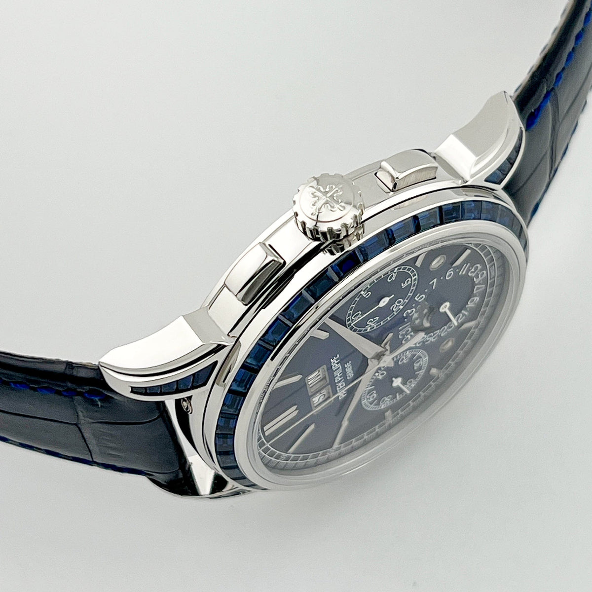 Patek Philippe Grand Complications 5271/11P-010 Perpetual Calendar Chronograph Platinum Baguette Sapphires