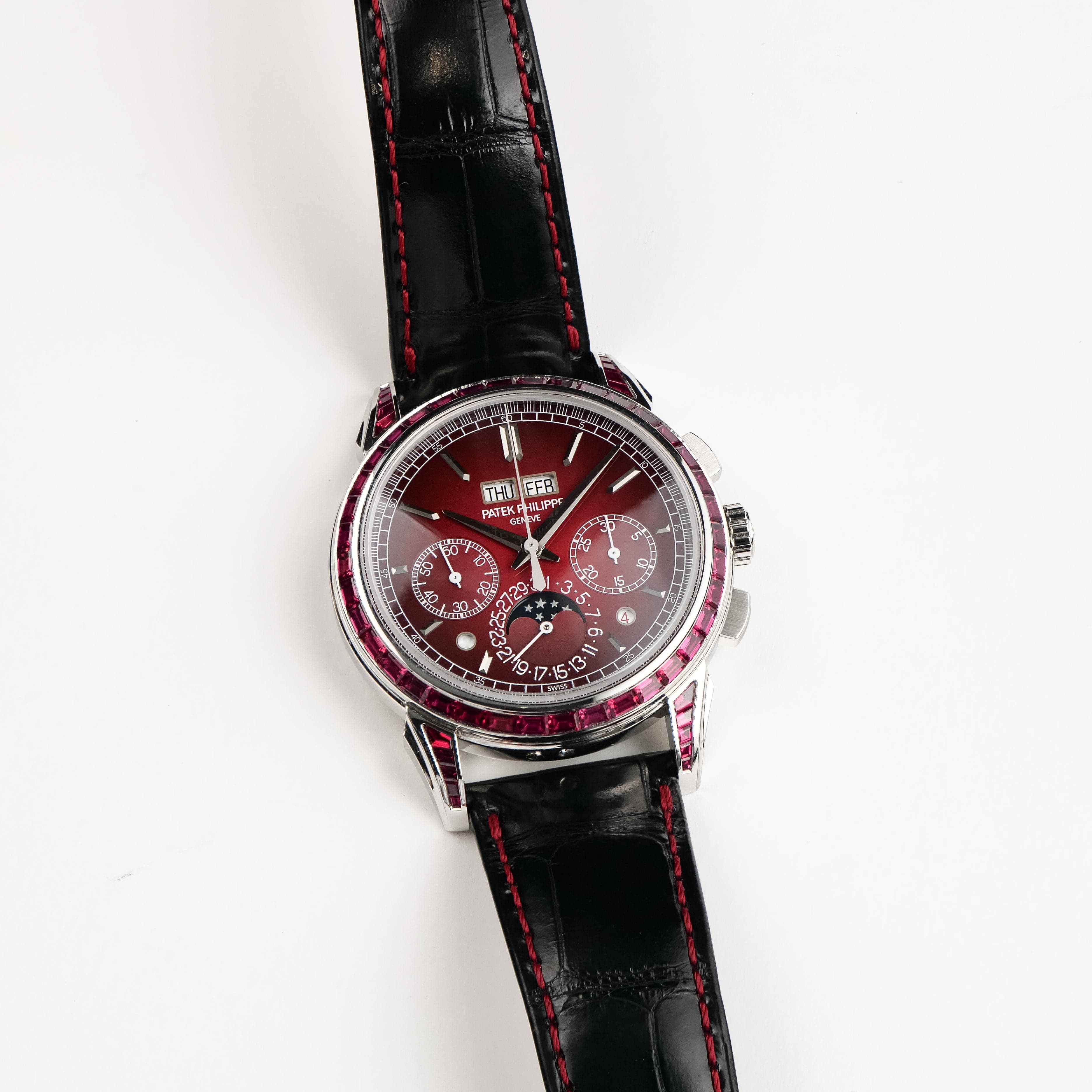 Patek Philippe Grand Complications 5271/12P-010 Perpetual Calendar Chronograph Platinum Baguette Rubies