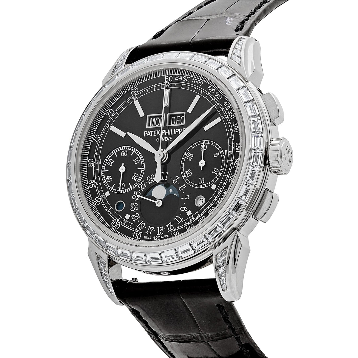 Patek Philippe Grand Complications 5271P-001 Perpetual Calendar Platinum Black Dial Baguette Bezel