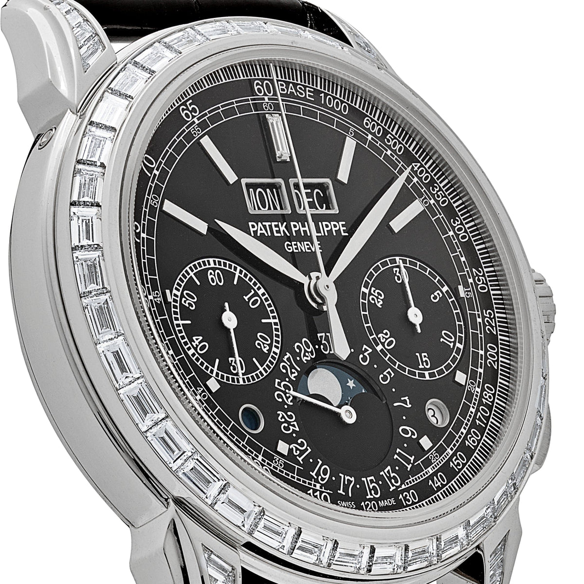 Patek Philippe Grand Complications 5271P-001 Perpetual Calendar Platinum Black Dial Baguette Bezel