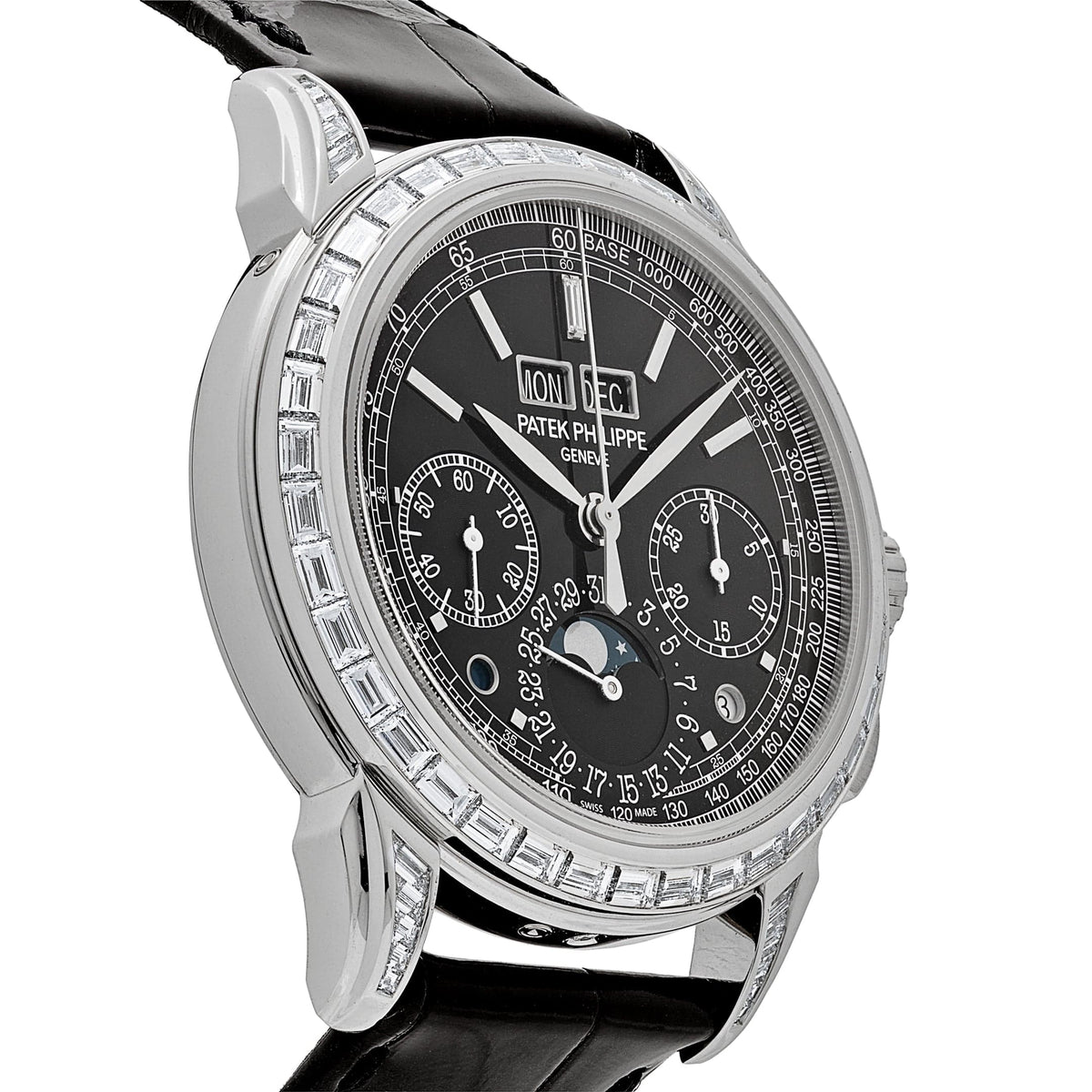 Patek Philippe Grand Complications 5271P-001 Perpetual Calendar Platinum Black Dial Baguette Bezel