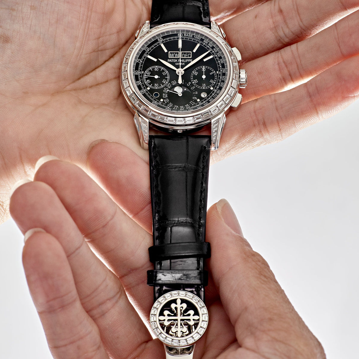 Patek Philippe Grand Complications 5271P-001 Perpetual Calendar Platinum Black Dial Baguette Bezel