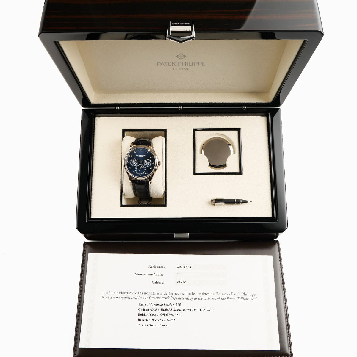 Patek Philippe Grand Complications 5327G-001 Perpetual Calendar White Gold Blue Dial