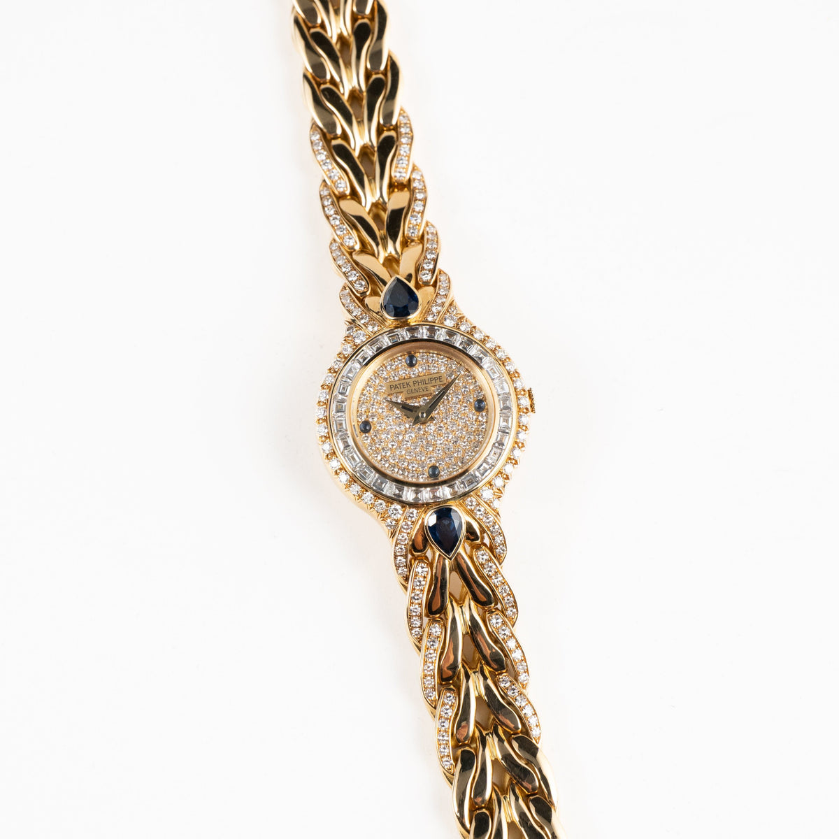 Patek Philippe La Flamme 4818/11 'Ladies' Yellow Gold Diamonds Blue Sapphires Quartz