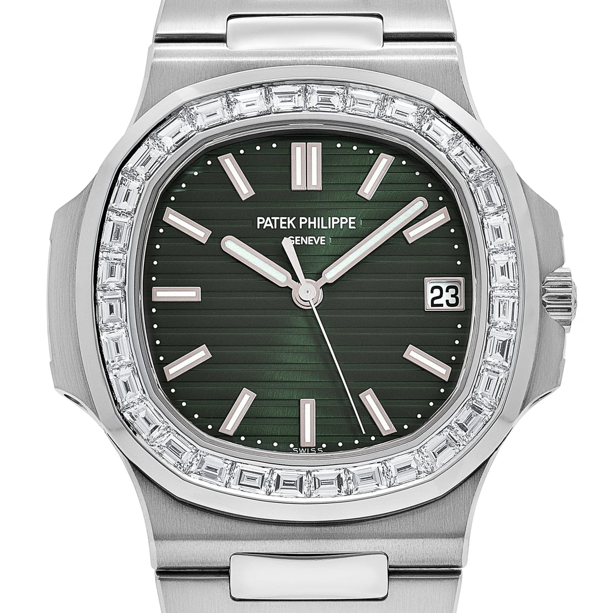 Patek Philippe Nautilus 5711/1300A Stainless Steel Green Dial Diamond Bezel