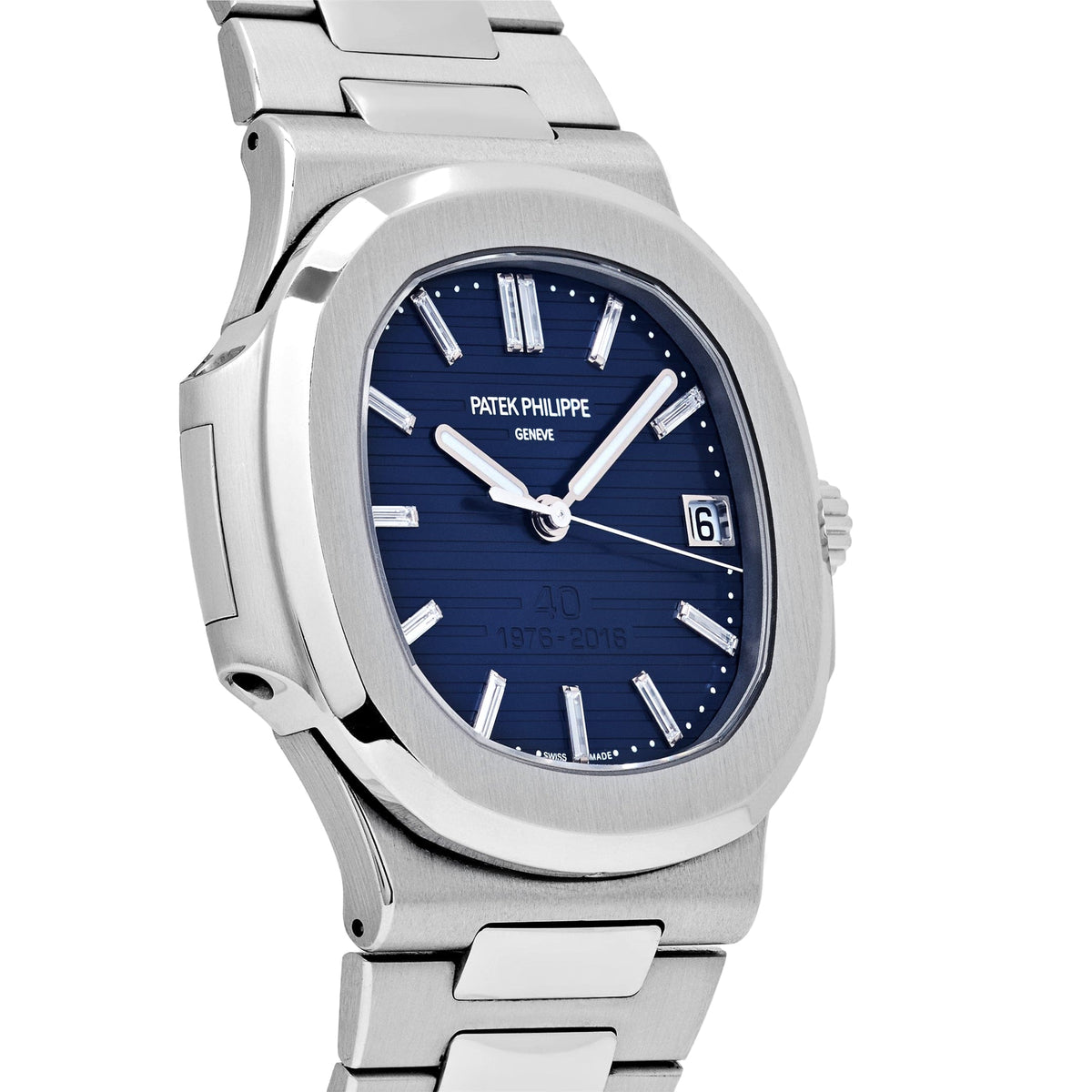 Patek Philippe Nautilus 5711/1P-001 40th Anniversary Platinum Blue Diamond Baguette Dial Limited Edition
