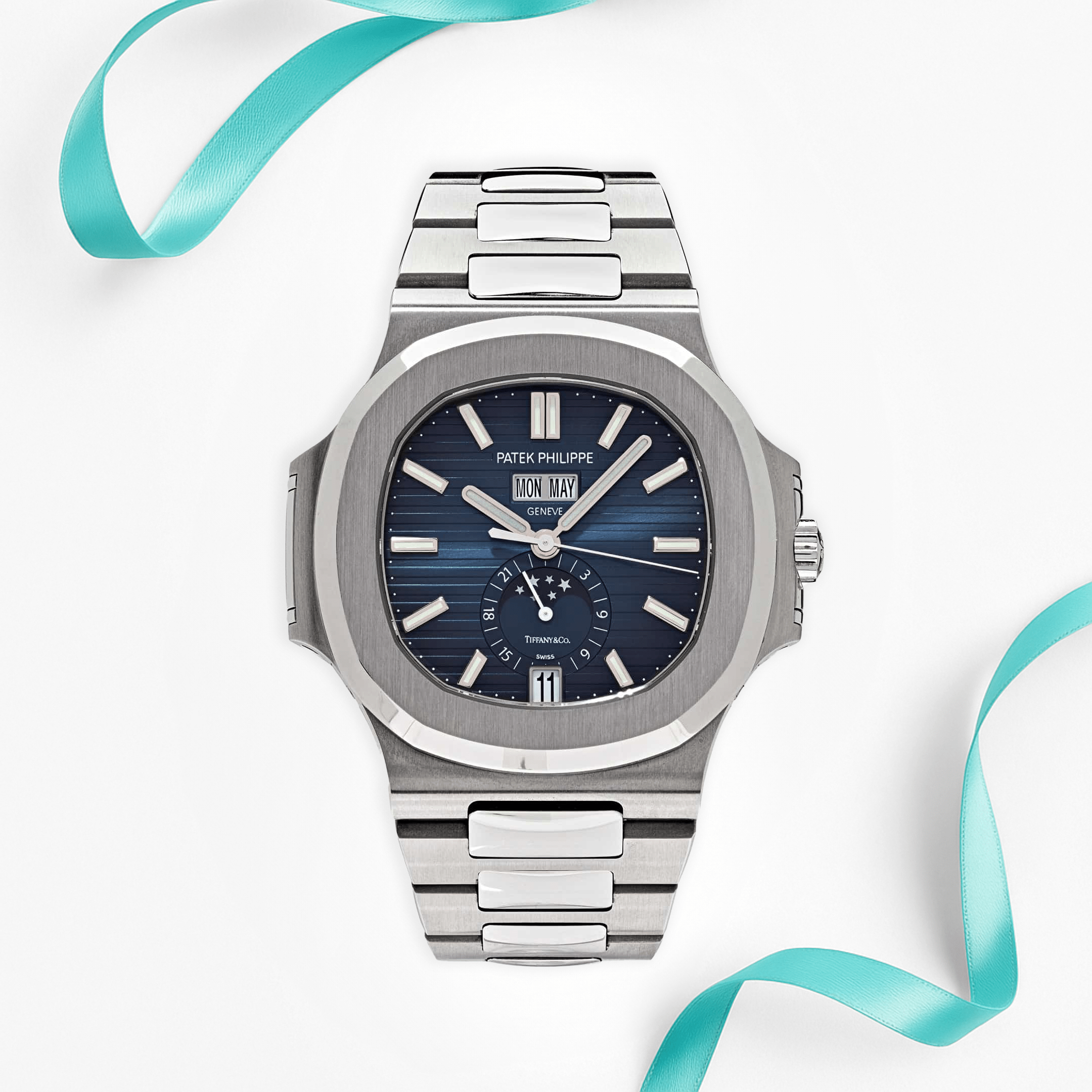 Patek Philippe Nautilus 5726/1A-014 'Tiffany & Co.' Moon Phase Stainless Steel Blue Dial
