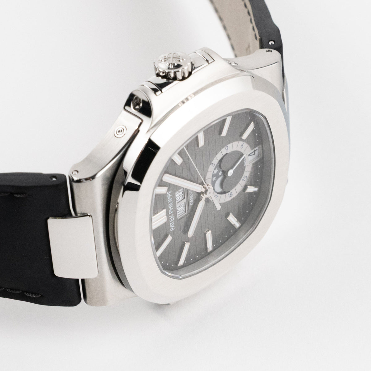 Patek Philippe Nautilus 5726A-001 Annual Calendar Moon Phases Stainless Steel Black Dial (2025)