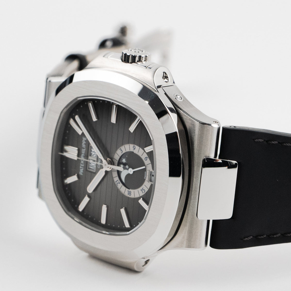 Patek Philippe Nautilus 5726A-001 Annual Calendar Moon Phases Stainless Steel Black Dial (2025)