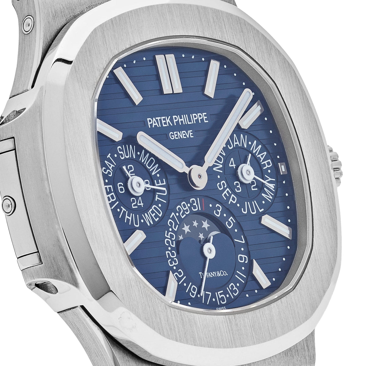 Patek Philippe Nautilus 5740/1G-001 'Tiffany & Co.' Perpetual Calendar Moon Phases White Gold Blue Dial
