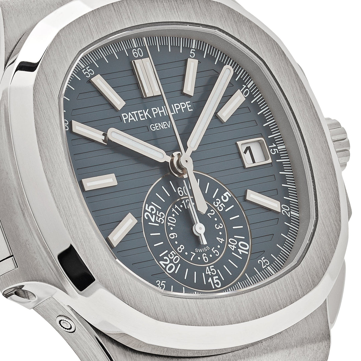 Patek Philippe Nautilus 5980/60G-001 'Denim' Flyback Chronograph White Gold Blue-Gray Dial (2024)