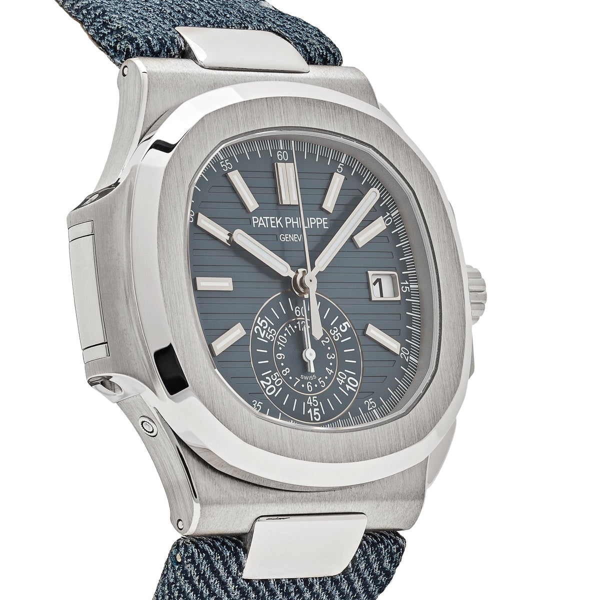 Patek Philippe Nautilus 5980/60G-001 'Denim' Flyback Chronograph White Gold Blue-Gray Dial (2024)
