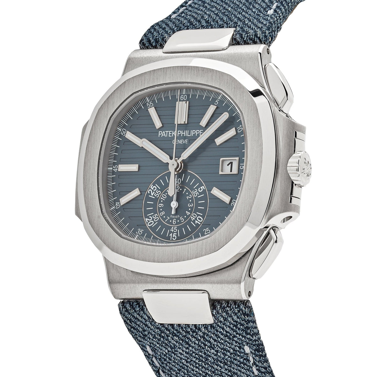Patek Philippe Nautilus 5980/60G-001 'Denim' Flyback Chronograph White Gold Blue-Gray Dial (2024)