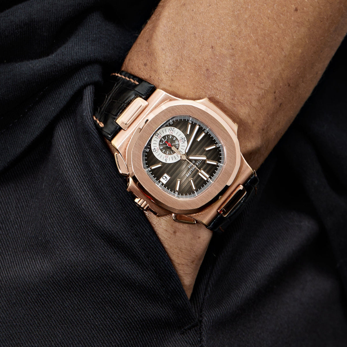 Patek Philippe Nautilus 5980R-001 Chronograph Rose Gold Brown Dial (2016)