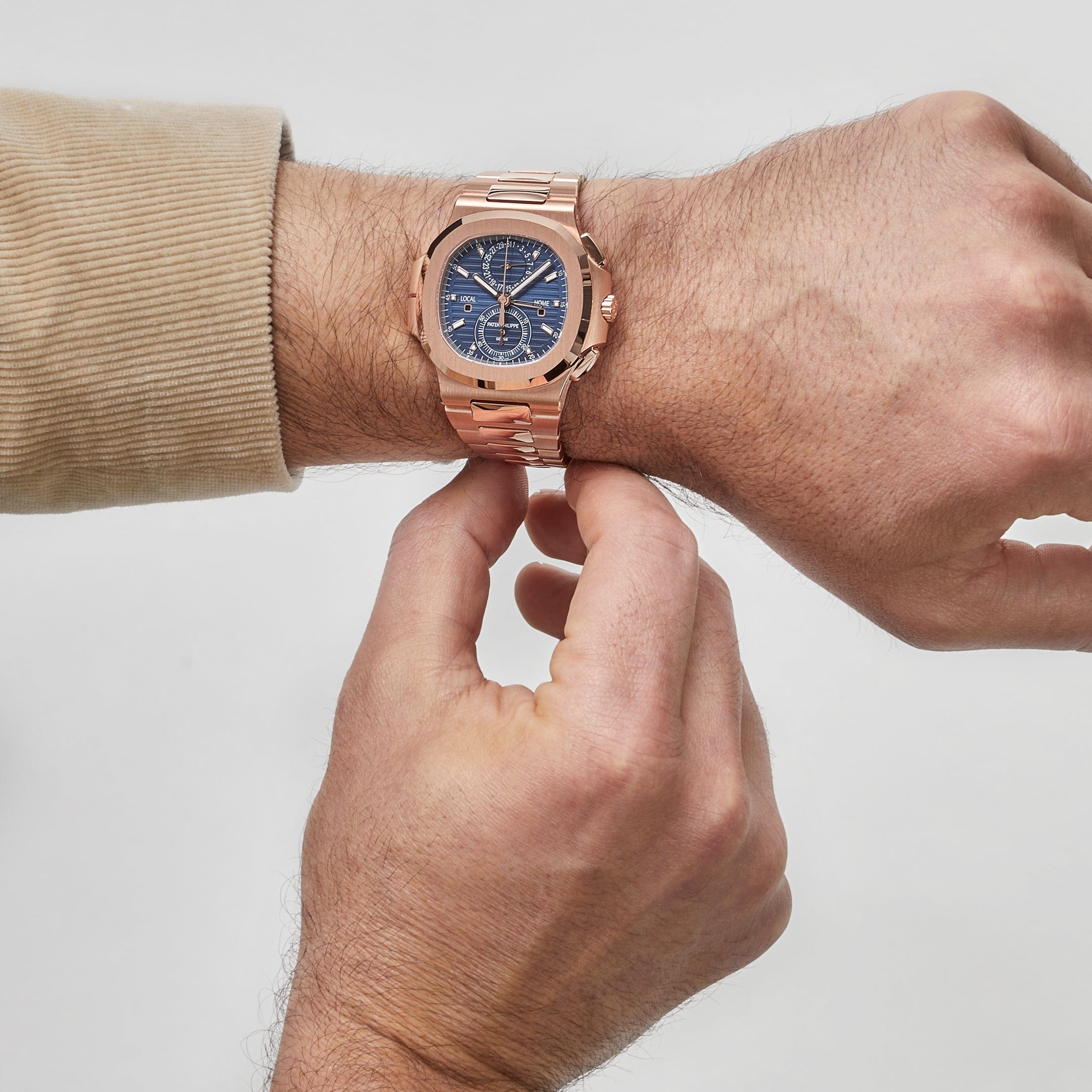 Patek Philippe Nautilus 5990/1R-001 Travel Time Chronograph Rose Gold Blue Dial (2025)