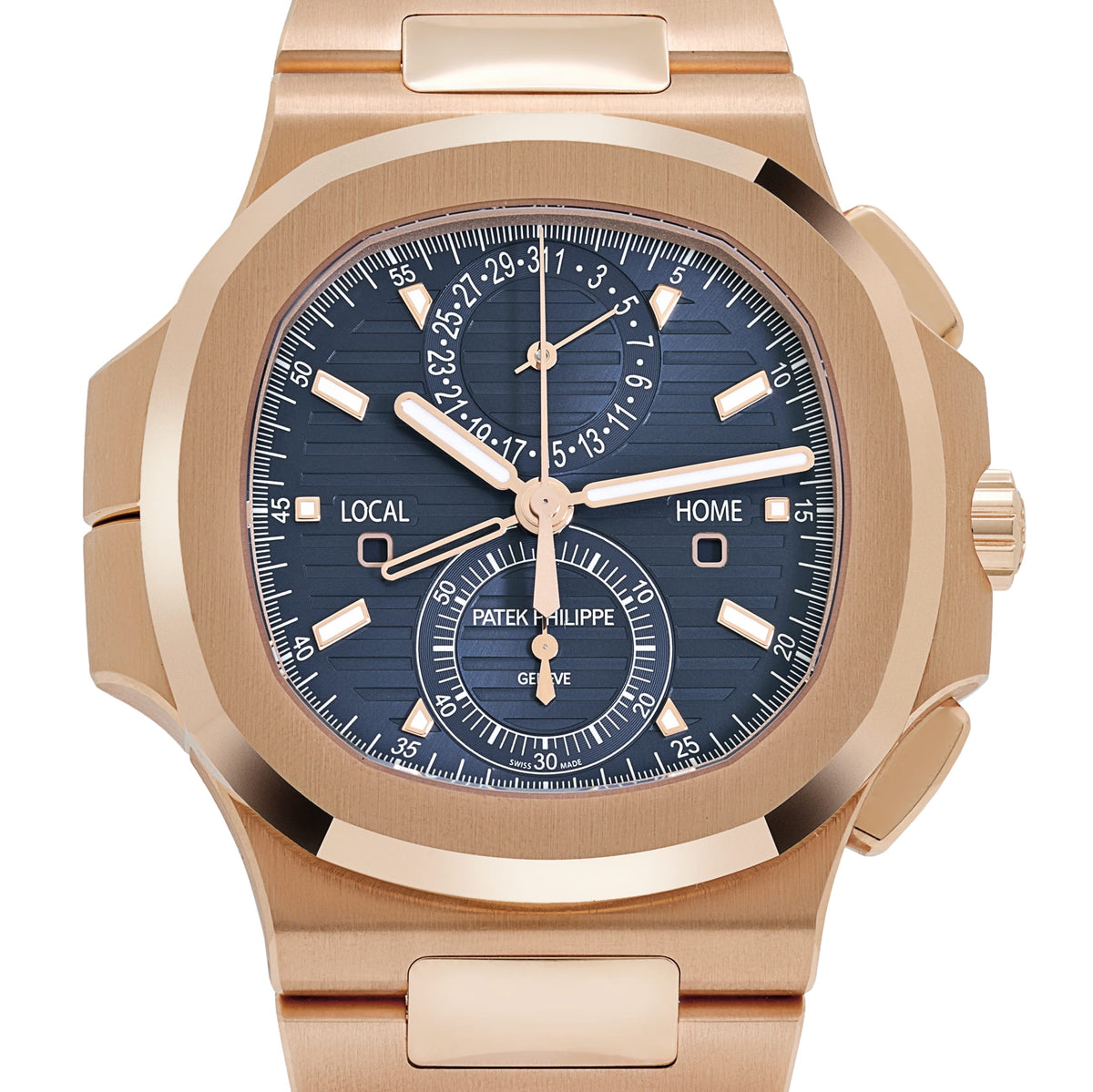Patek Philippe Nautilus 5990/1R-001 Travel Time Flyback Chronograph Rose Gold Blue Dial (2024)