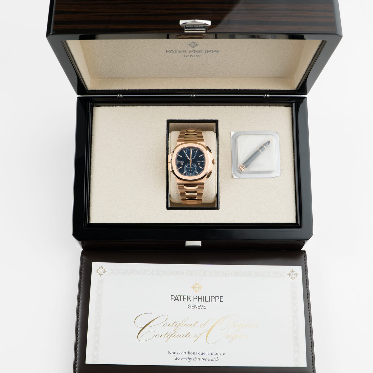 Patek Philippe Nautilus 5990/1R-001 Travel Time Flyback Chronograph Rose Gold Blue Dial (2024)