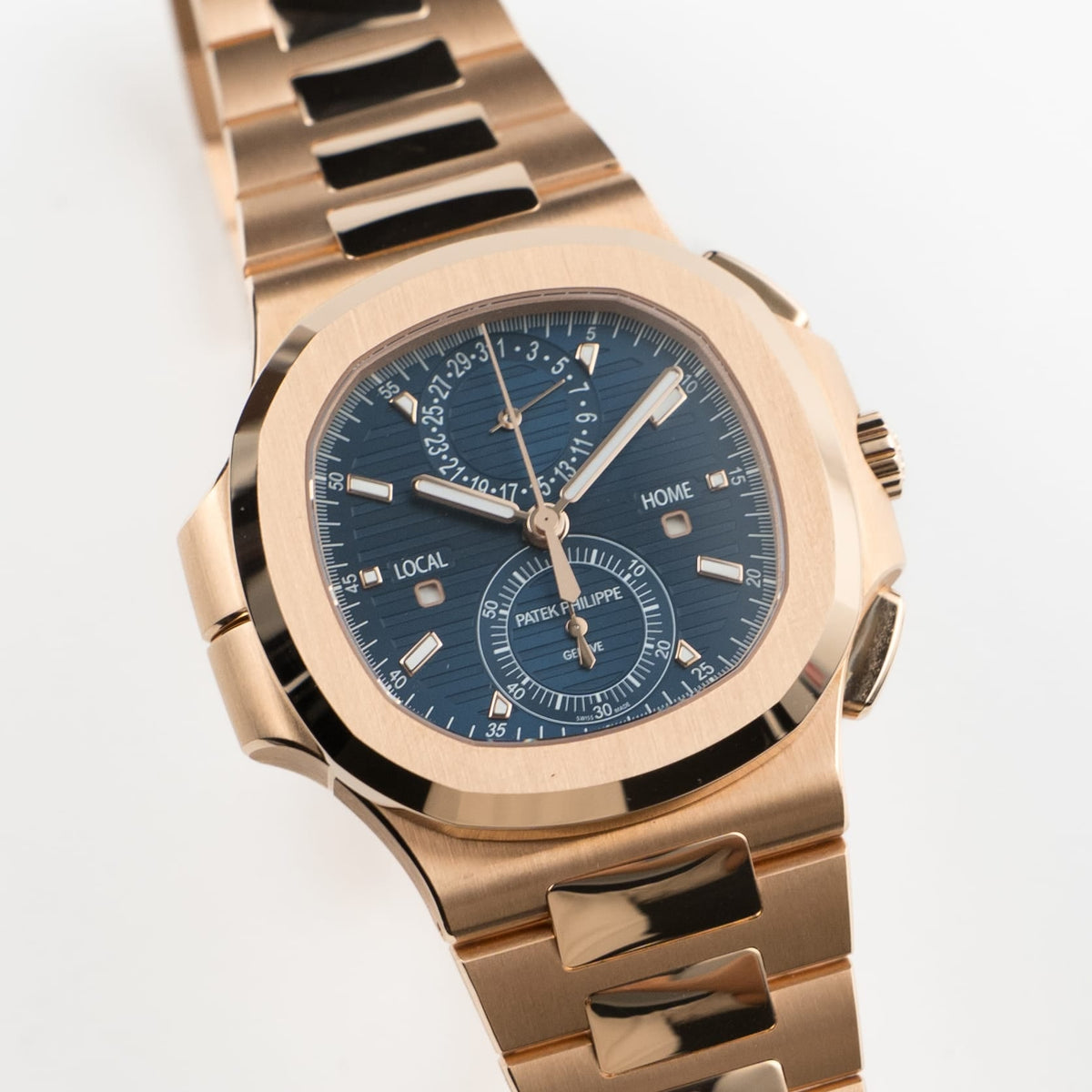 Patek Philippe Nautilus 5990/1R-001 Travel Time Flyback Chronograph Rose Gold Blue Dial (2024)