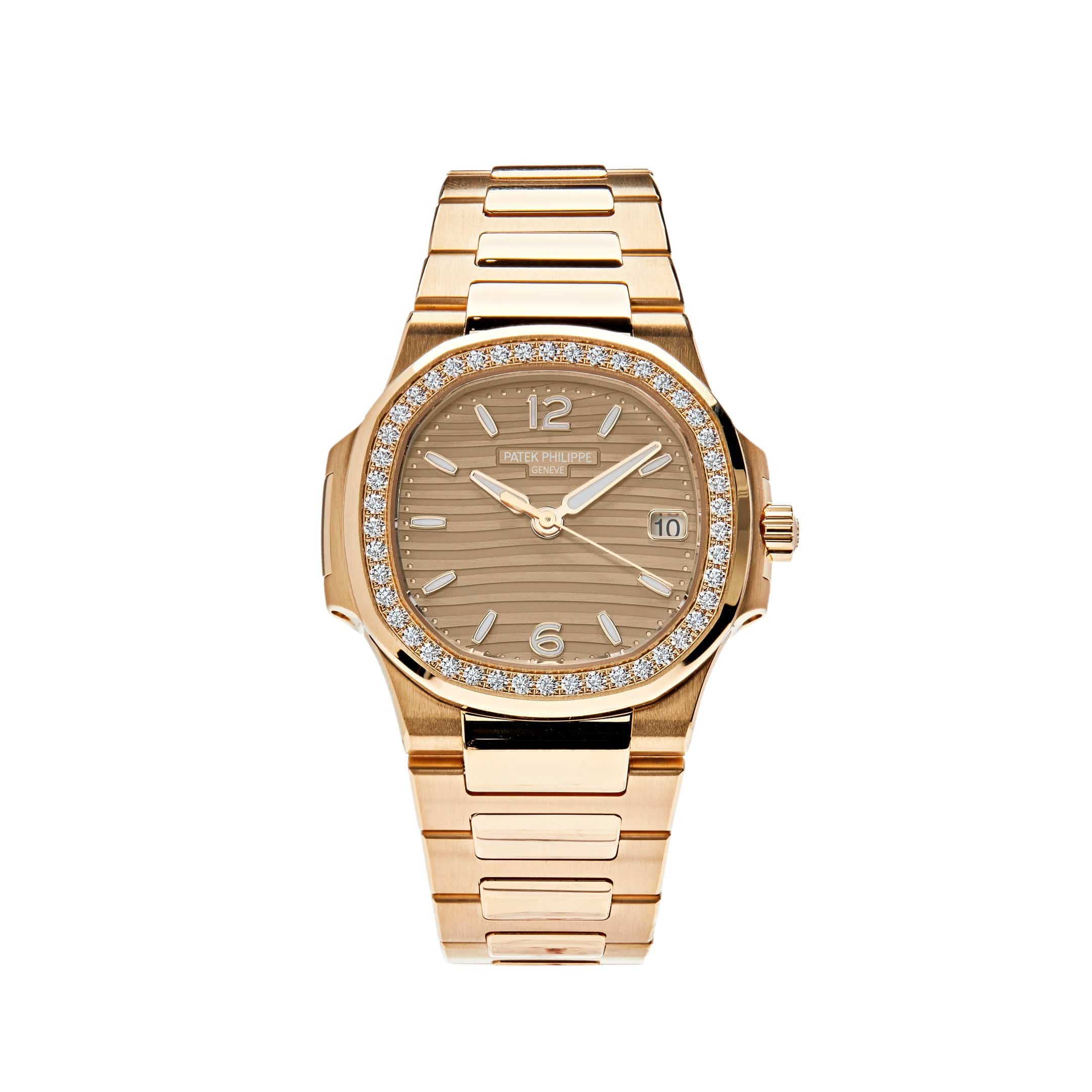 Patek Philippe Nautilus 7010/1R-012 Quartz Rose Gold Diamond Bezel