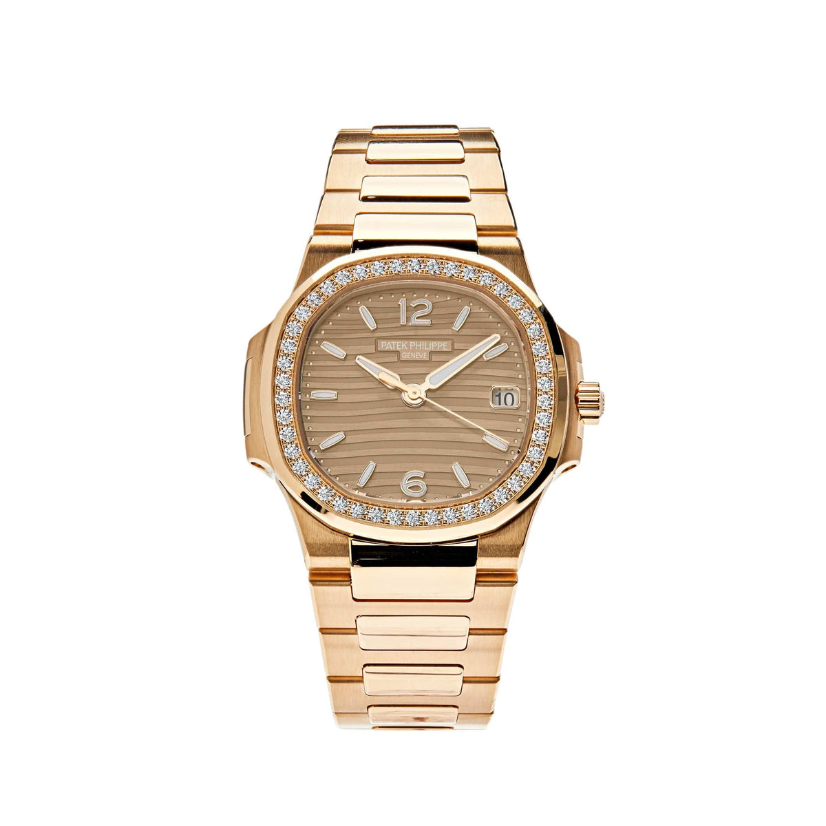 Patek Philippe Nautilus 7010/1R-012 Quartz Rose Gold Diamond Bezel