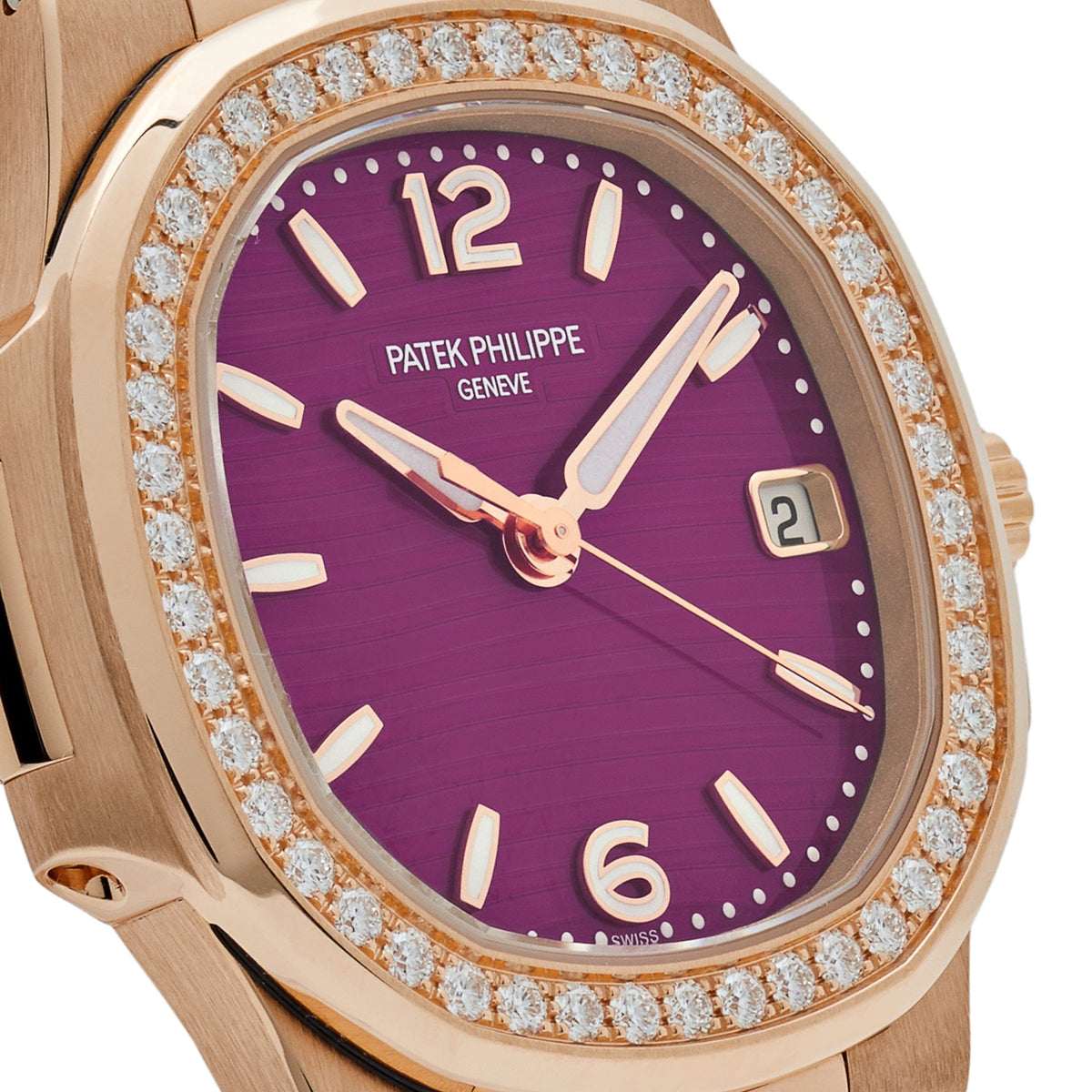 Patek Philippe Nautilus 7010/1R-013 'Ladies' Quartz Rose Gold Purple Diamond Bezel (2025)