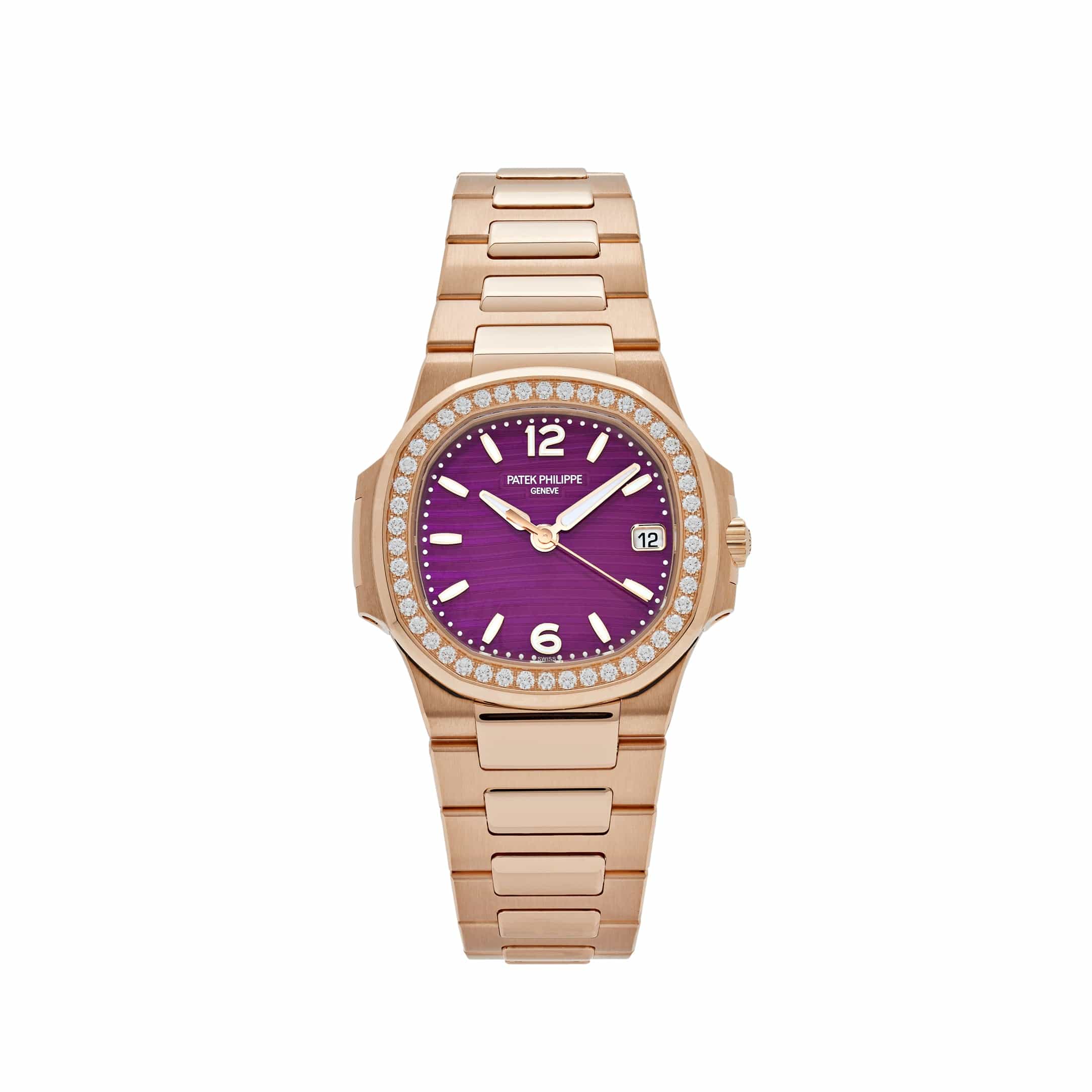 Patek Philippe Nautilus 7010/1R-013 'Ladies' Quartz Rose Gold Purple Diamond Bezel (2025)