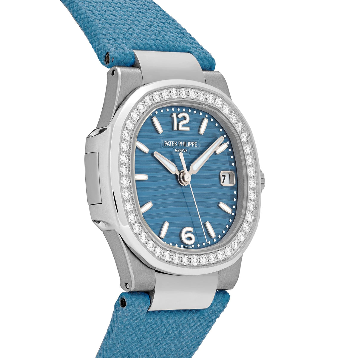 Patek Philippe Nautilus 7010G-013 'Ladies' White Gold Blue Dial Diamond Bezel (2025)