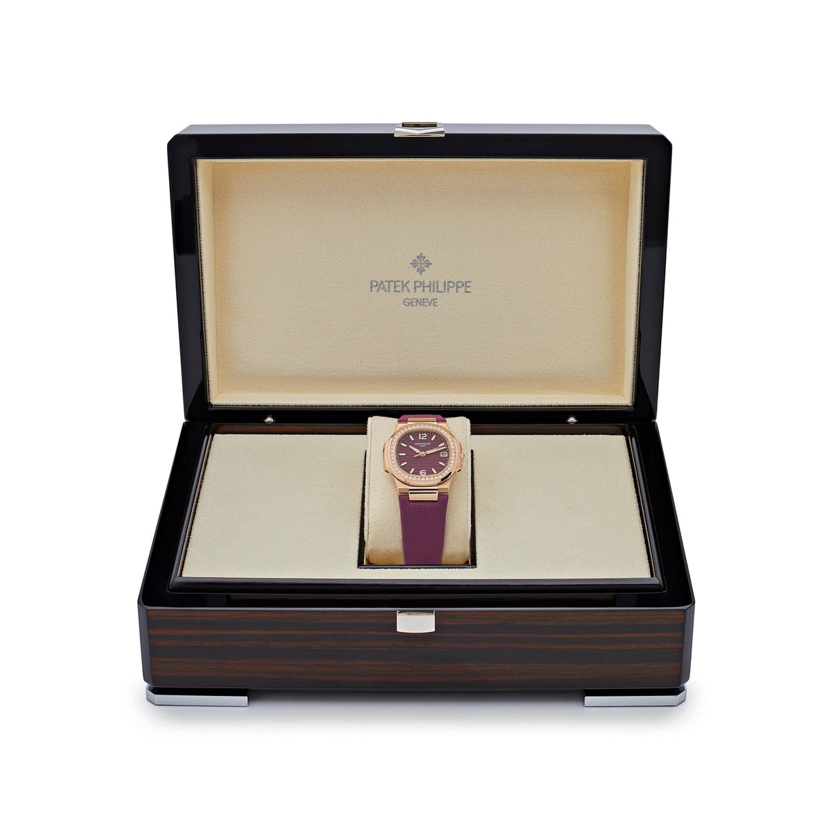 Patek Philippe Nautilus 7010R-013 'Ladies' Rose Gold Purple Dial Diamond Bezel