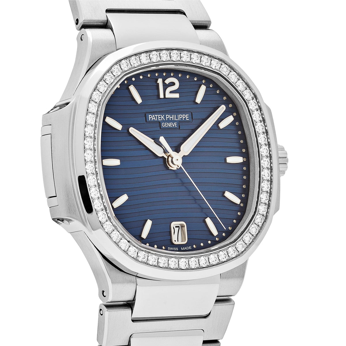 Patek Philippe Nautilus 7118/1200A-001 'Ladies' Blue Dial Diamond Bezel