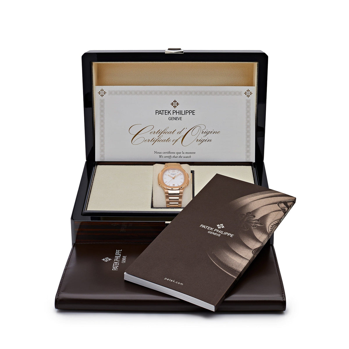 Patek Philippe Nautilus 7118/1R-001 'Ladies' Rose Gold Silvery Opaline Dial