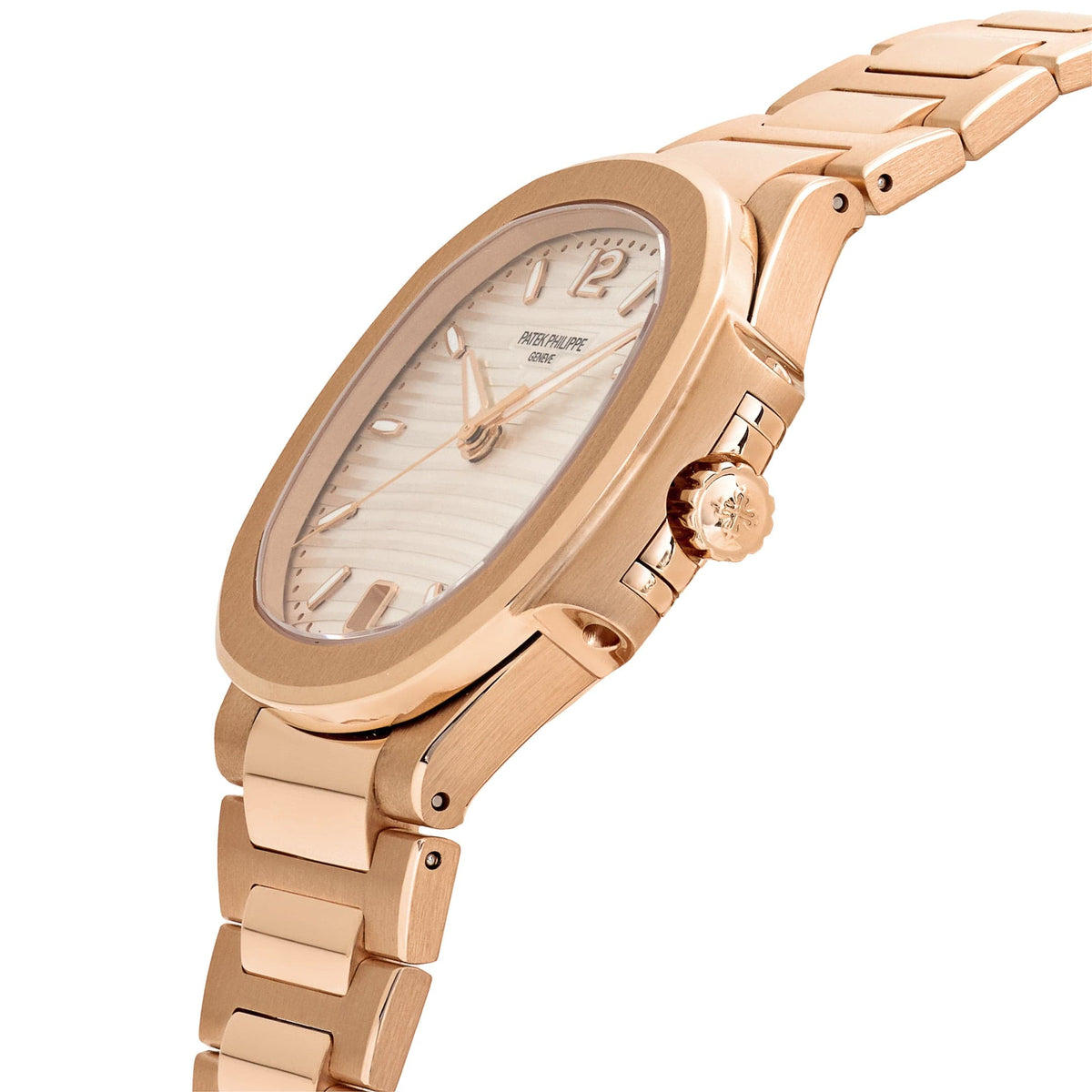 Patek Philippe Nautilus 7118/1R-001 'Ladies' Rose Gold Silvery Opaline Dial
