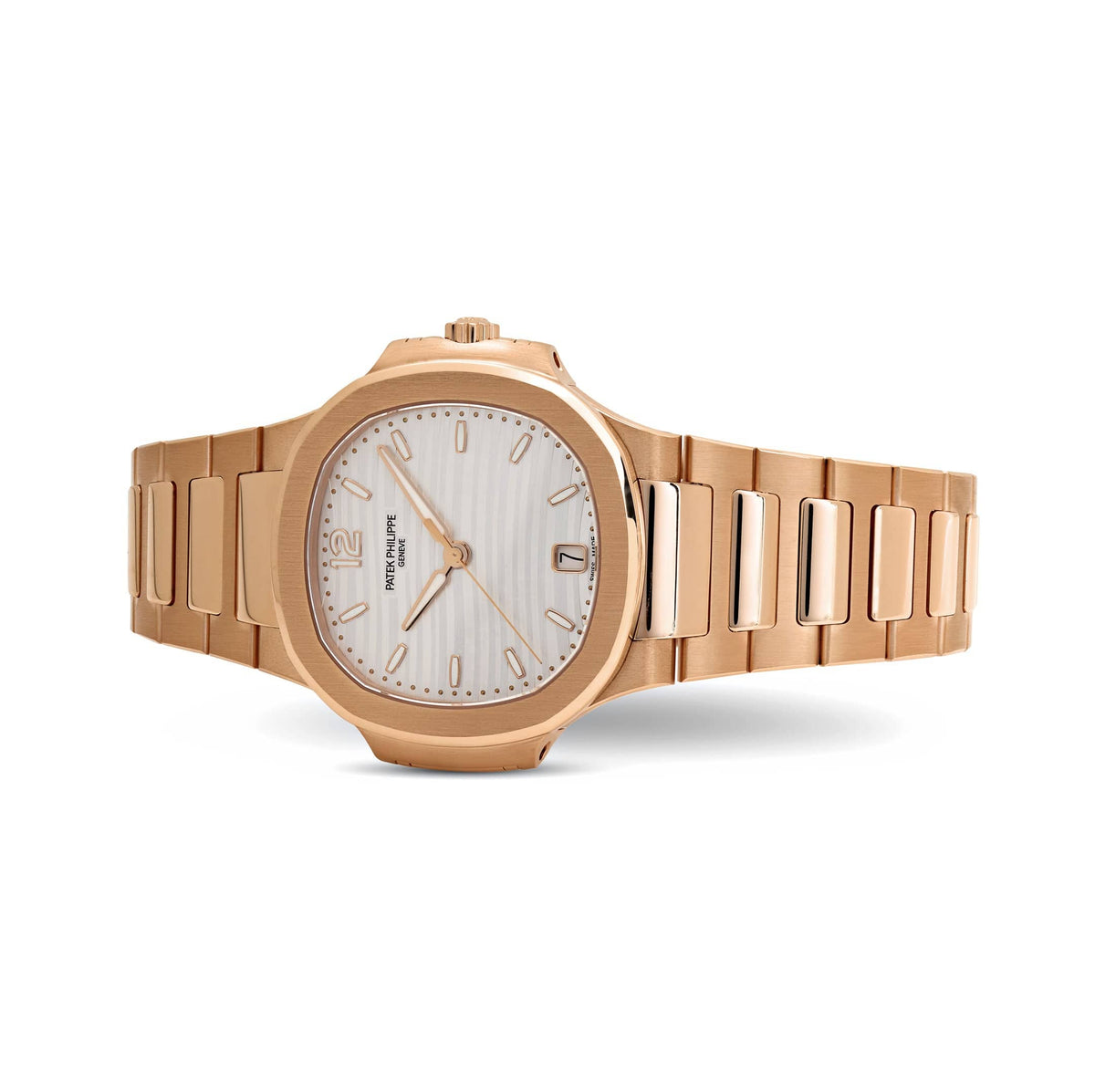 Patek Philippe Nautilus 7118/1R-001 'Ladies' Rose Gold Silvery Opaline Dial