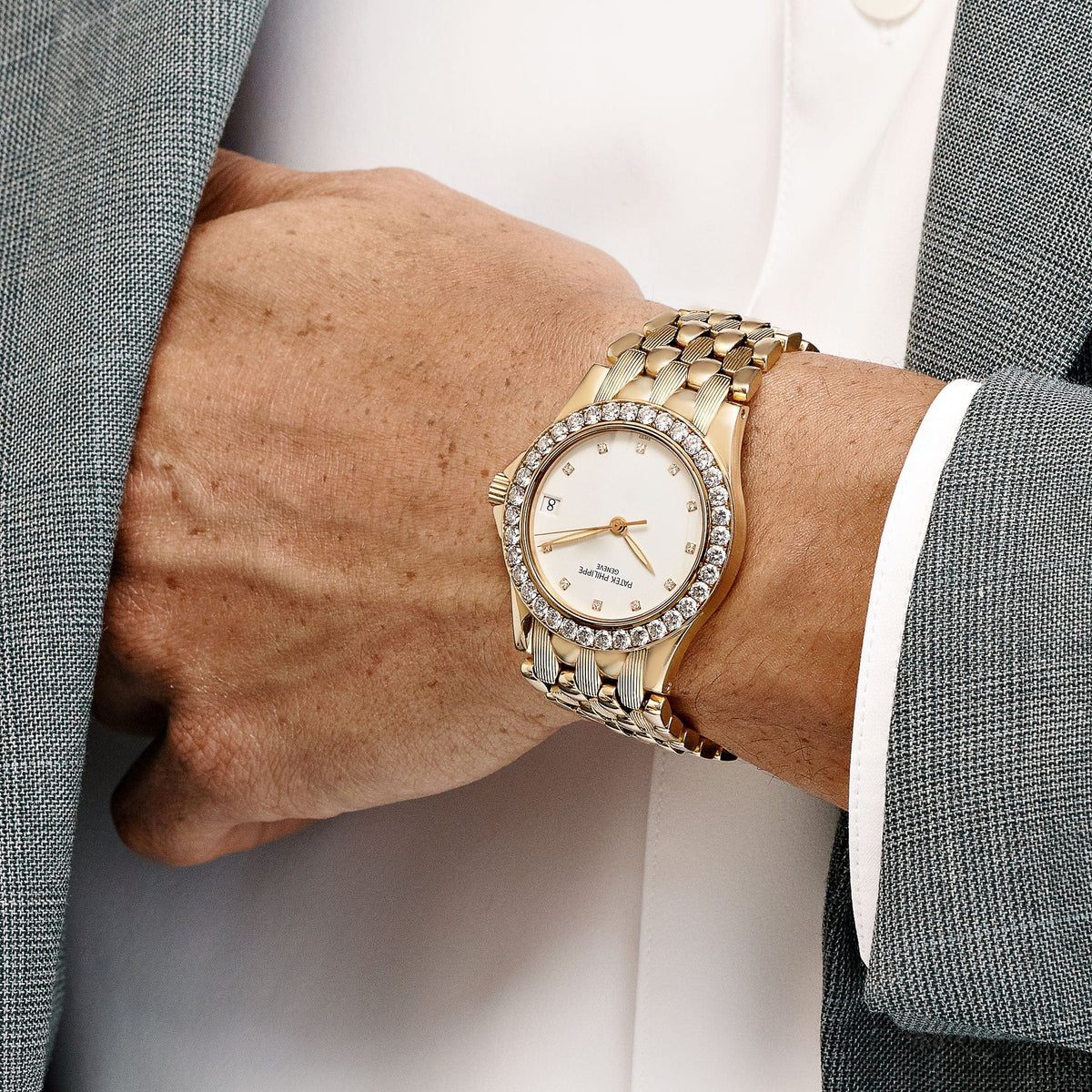 Patek Philippe Neptune 5081/10J-001 Yellow Gold White Diamond Dial Diamond Bezel (2000)