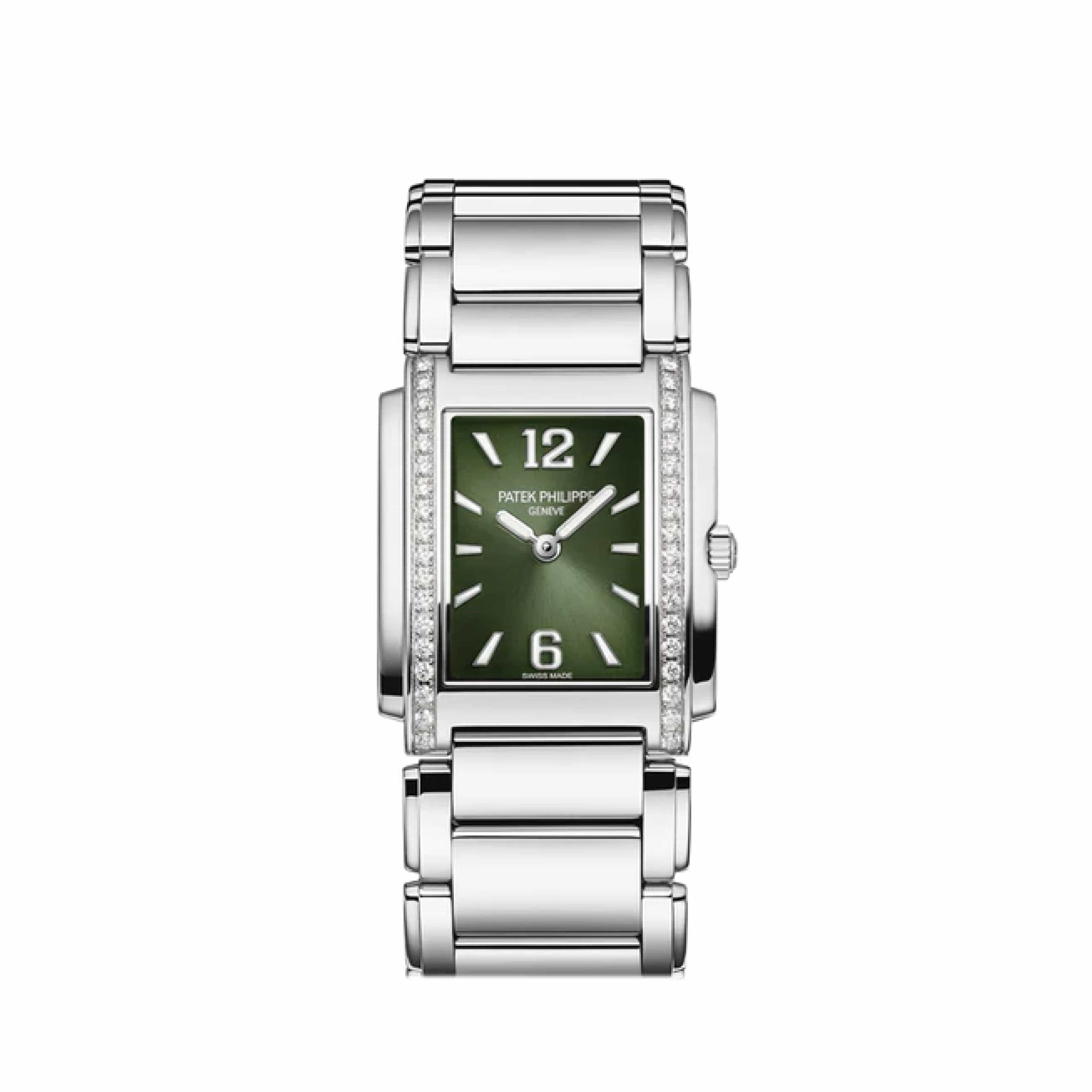 Patek Philippe Twenty-4 4910/1200A-011 'Ladies' Stainless Steel Green Diamond Dial Quartz