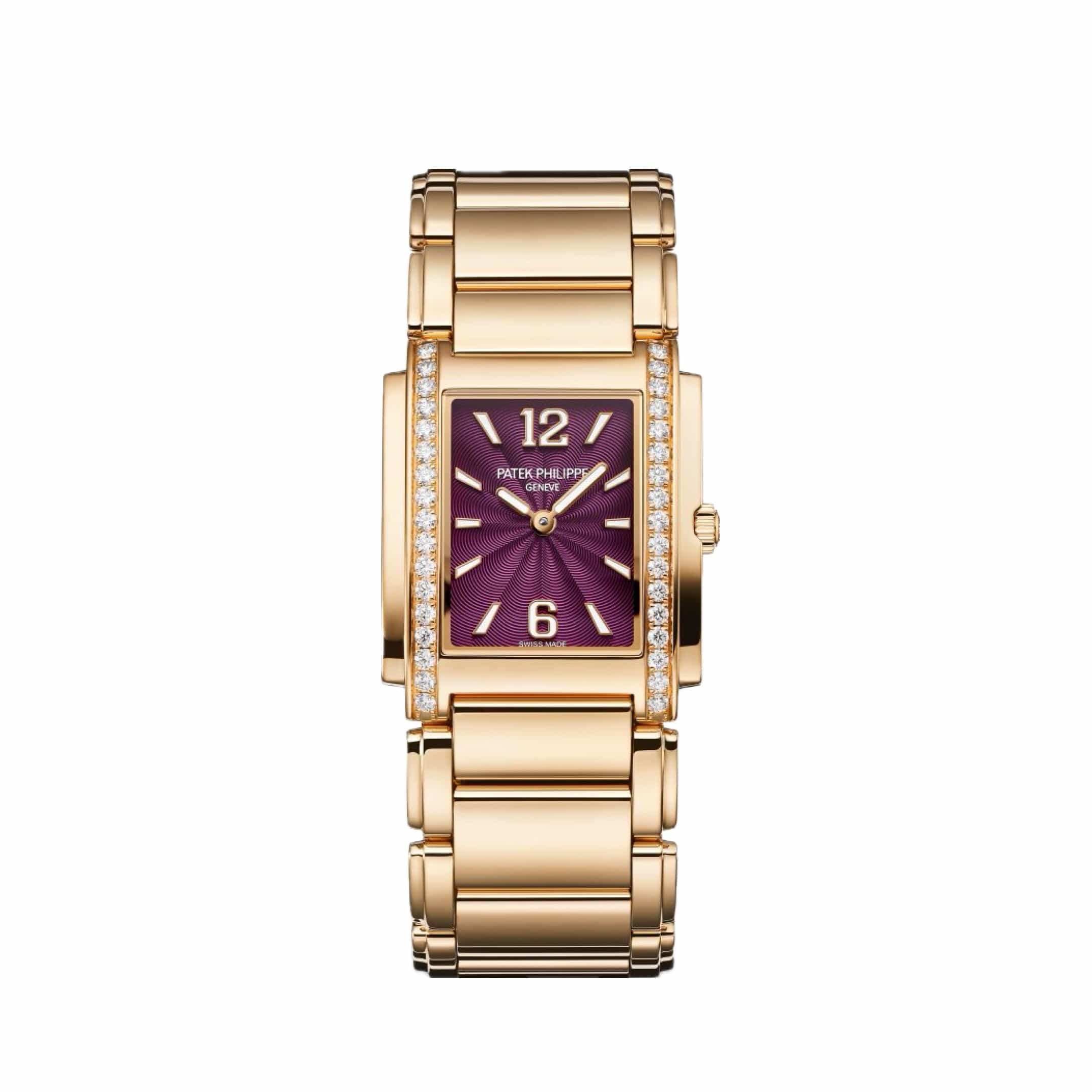 Patek Philippe Twenty-4 4910/1201R-010 'Ladies' Quartz Rose Gold Purple Dial Diamond Bezel (2024)