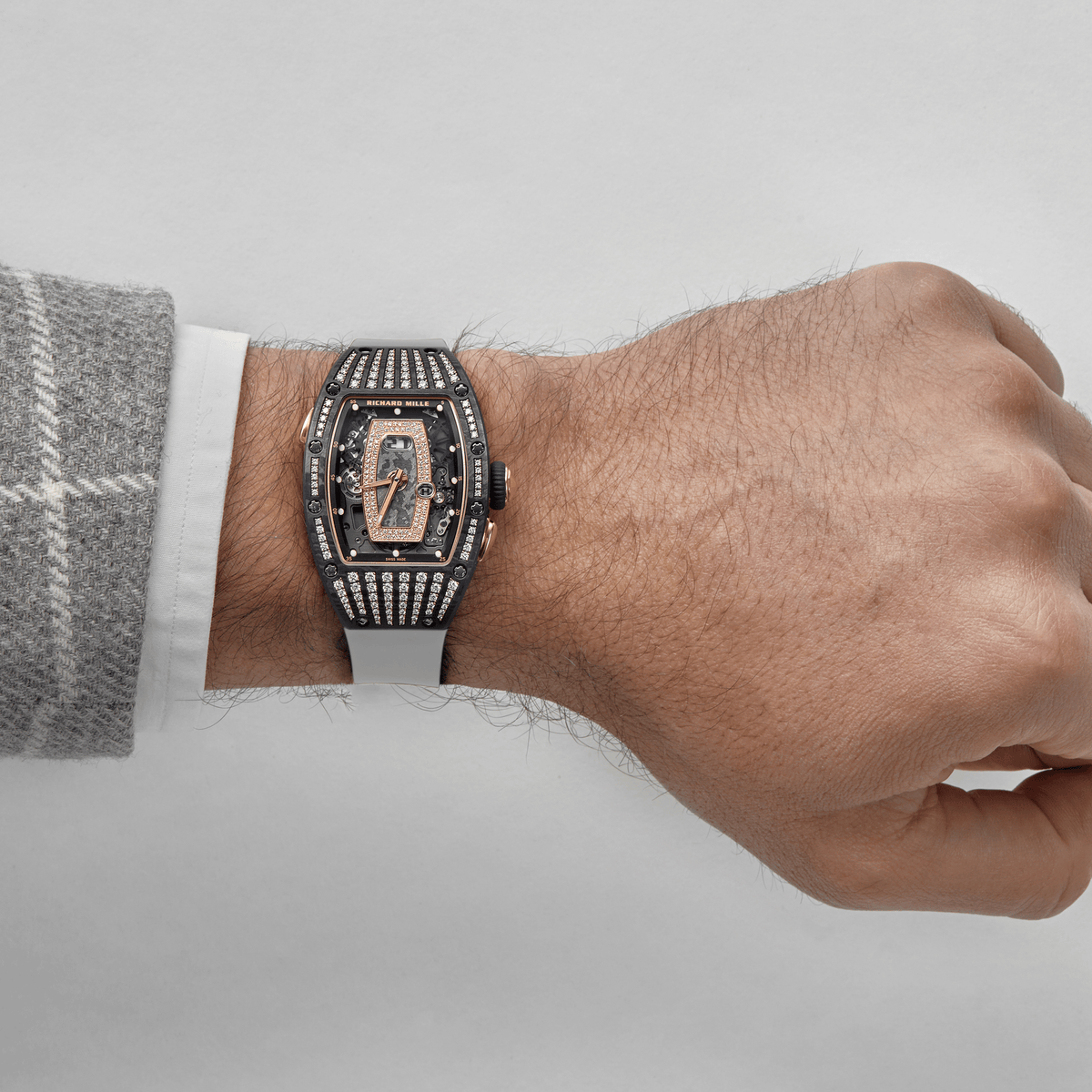 Richard Mille RM 037 'Ladies' Rose Gold Carbon TPT Diamond Set Skeleton Dial (2022)