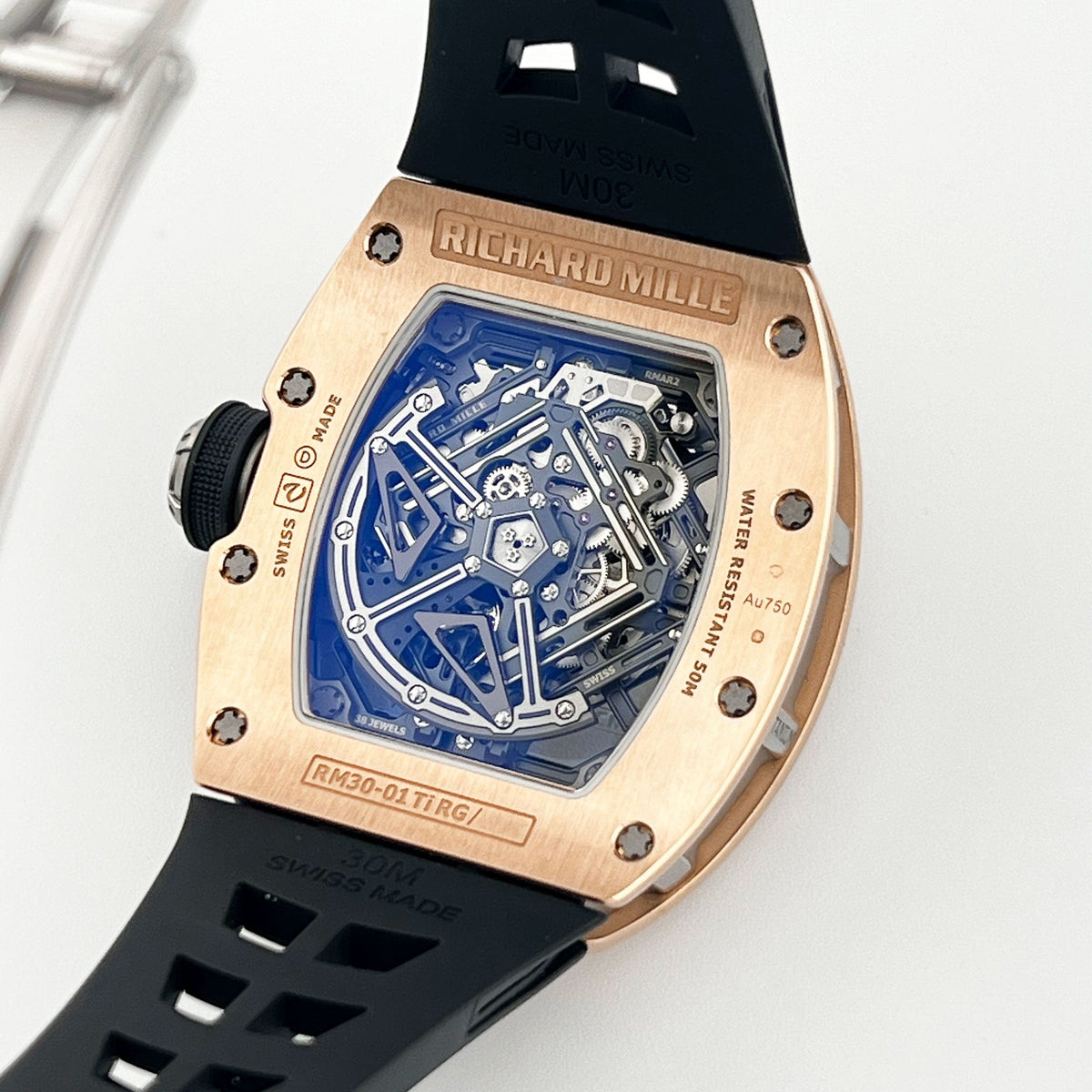 Richard Mille RM 30-01 Declutchable Rotor Rose Gold Skeleton Dial