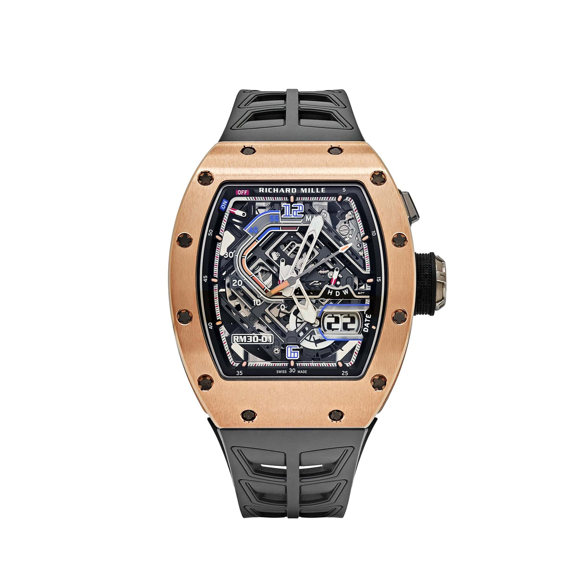 Richard Mille RM 30-01 Declutchable Rotor Rose Gold Skeleton Dial