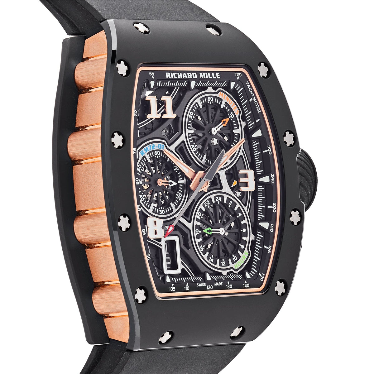 Richard Mille RM 72-01 Lifestyle In-House Chronograph Black Ceramic Rose Gold