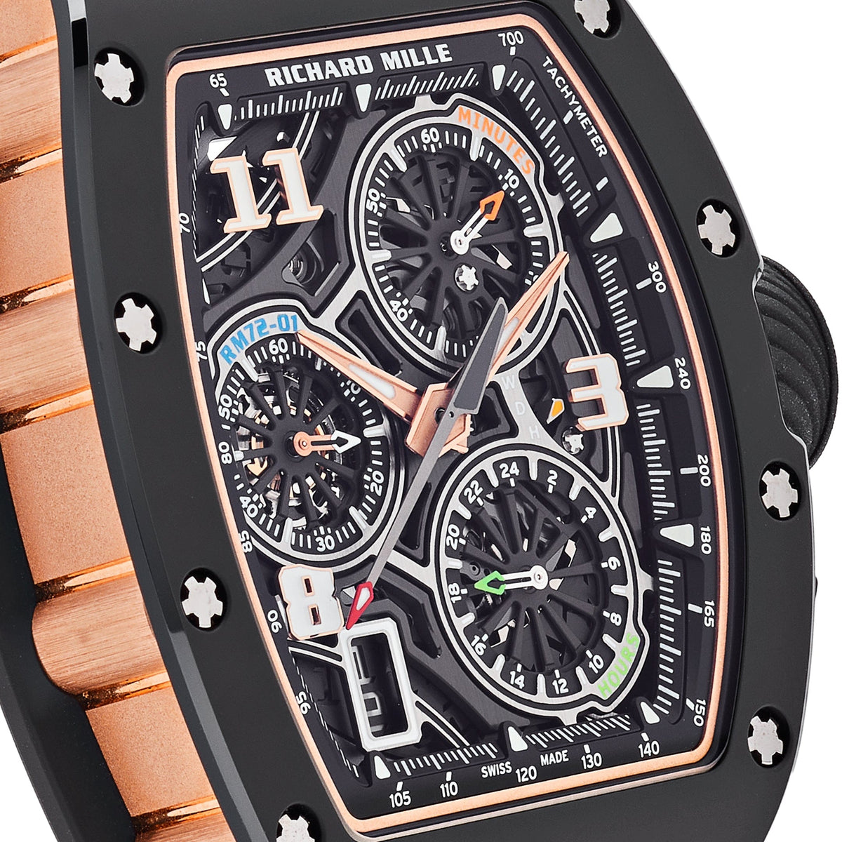Richard Mille RM 72-01 Lifestyle In-House Chronograph Black Ceramic Rose Gold